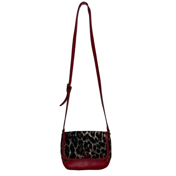 Coach - red and leopard crossbody bag- like new - Picture 12 of 12